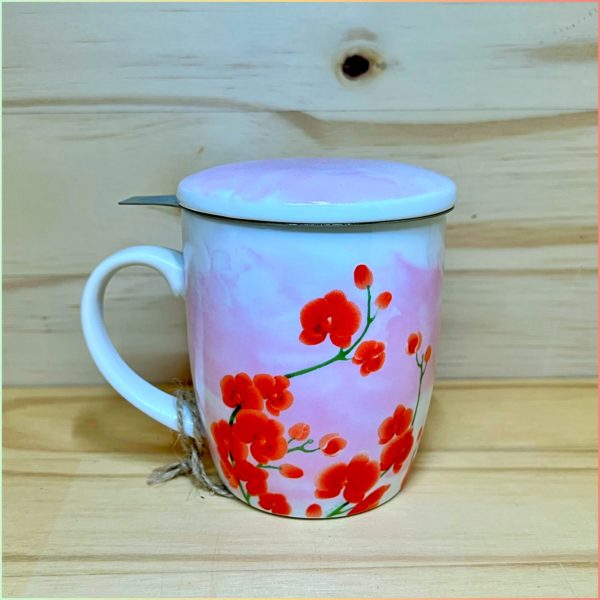 Mug + Filtre en acier Orchidée 320ml